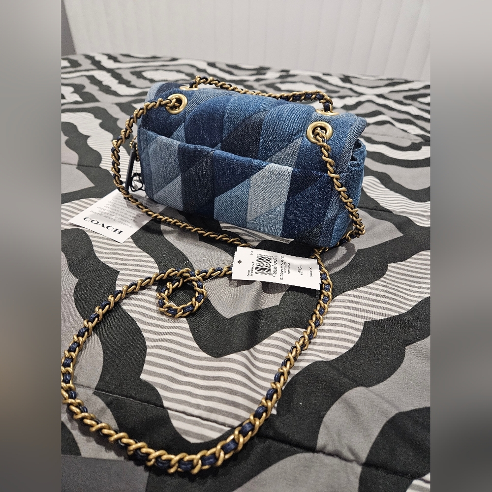 Coach blue tabby patchwork "20 - Picture 3 of 7